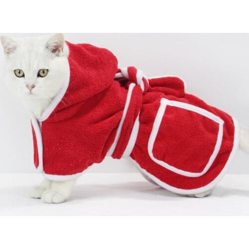 Solid Color Pet Bath Towel Absorbent Dog Bathrobe Quick-drying Superfine Fiber Bathing Suit Cat Washcloth