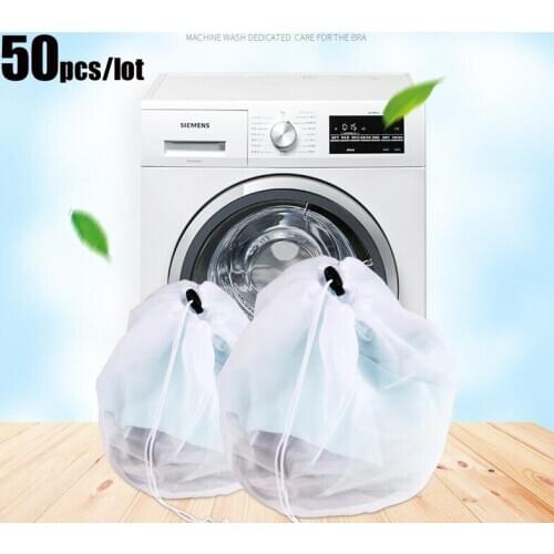 Wholesale 50 Pcs/lot Bra Laundry Nylon Mesh Protecting Clothes Bag Foldable Laundry Bags For Washing Machines Bra Laundry Bag