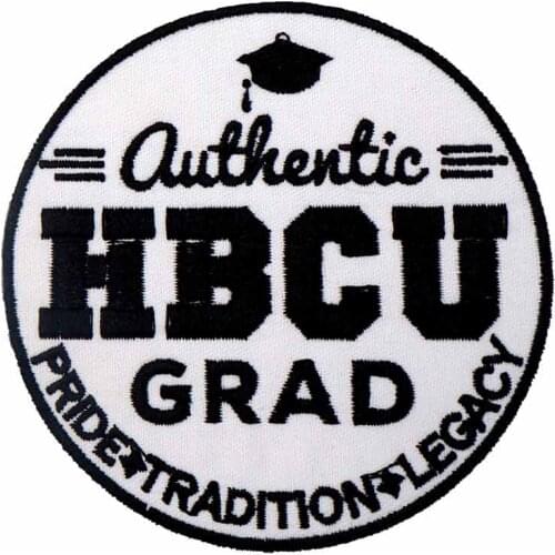 Outhentic HBCU GRAD Name Tag Embroidered Iron on Hook Backing Biker Motorcycle Patches for Vest Jeans