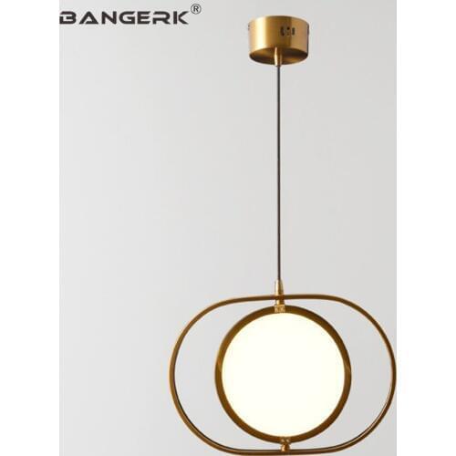 BANGERK Nordic Design Droplight Modern LED Pendant Light Rotate Iron Acrylic Hanging Lamp Loft Home Decor Indoor Lighting