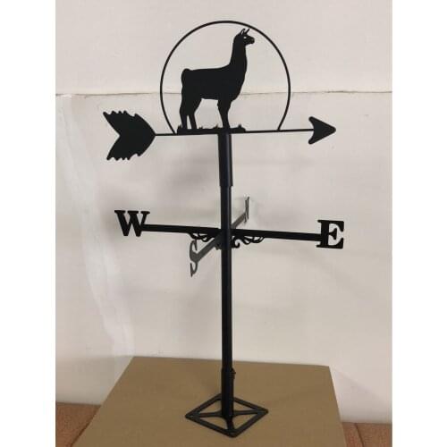 Weathervanes 19" Weather Vane Black Alpaca Weathervane Patio Yard Decoration