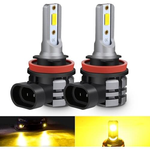 Zdatt H7 led H11 H1 9005 HB3 9006 HB4 Led Fog Light H3 H27 880 881 2 Color Yellow 3000K White 6500K High Power Car Fog Lamp