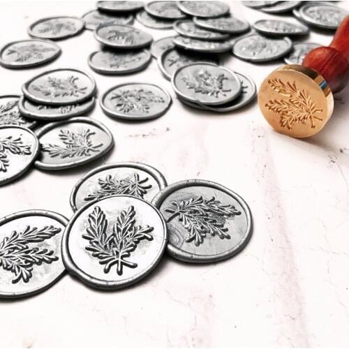 Fern leaf Self adhesive wax seal sitckers, invitaion stick wax seal,23 Color Available,Fern leaves wax seal stickers
