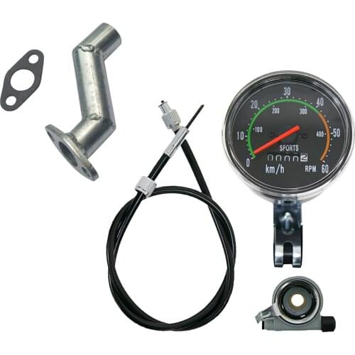 Offset Intake Manifold & Speedometer For Carb 49 66 80cc Motorized Bicycle Steel