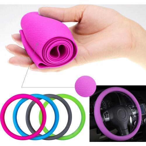 Car Styling Universal Car Silicone Steering Wheel Glove Cover Texture Soft Multi Color Soft Silicon Steering Wheel Accessories