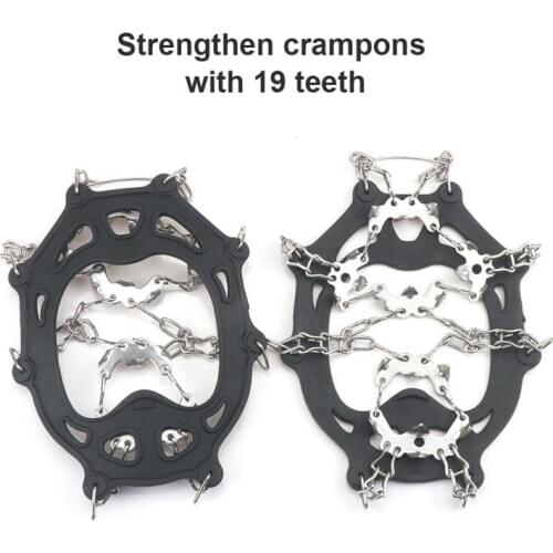 Outdoor 19 Tooth Manganese Steel Crampons Anti-skid Shoe Covers Snow Claws Hiking Fishing Shoes Nails Snow Mud Ice Caught