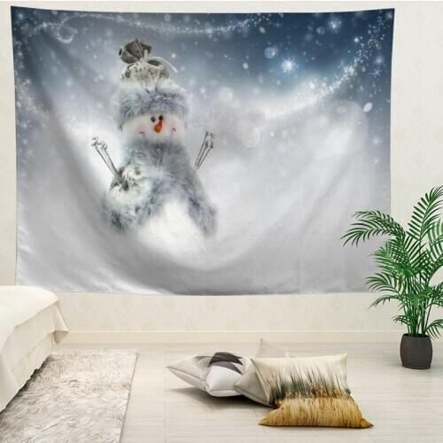 Custom High Quality Snowman Hanging Tapestry Home Party Decoration Tapestries Photo Background Cloth Table Cloth Wall Tapes