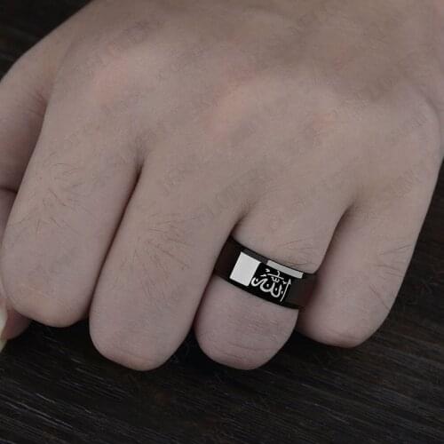 Explosive original single simple Muslim Arab mens ring stainless steel marking Islamic ring spot