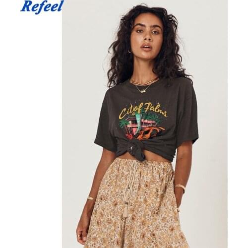 Retro Comics American Casual Style Woman Tshirts Oversized Loose Summer Girls Tee Tops O-Neck New Korean Fashion Kawaii Clothes