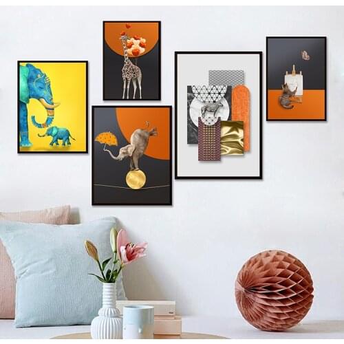 Animal Canvas Painting Nursery School Wall Art Poster Photography Backdrop Cloth Living Room Home Kid Baby Bedroom Decoration