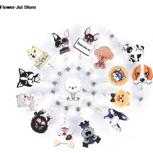 1 pcs Unisex Cartoon Mini Retractable Badge Reel Nurse Lanyards ID Name Card Badge Holder Clip Student Nurse Badge Holder