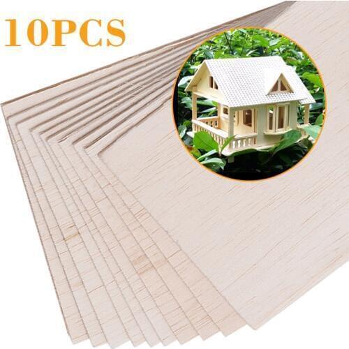 10 Pcs 100x100x1.5mm Balsa Wood Sheet Wooden Plate Model for DIY House Ship Toys Boats Crafts