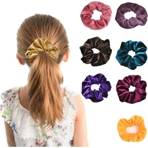 11Colors Korea Velvet Hair Scrunchie Elastic Hair Bands Solid Color Women Girls Headwear Ponytail Holder Hair Accessories