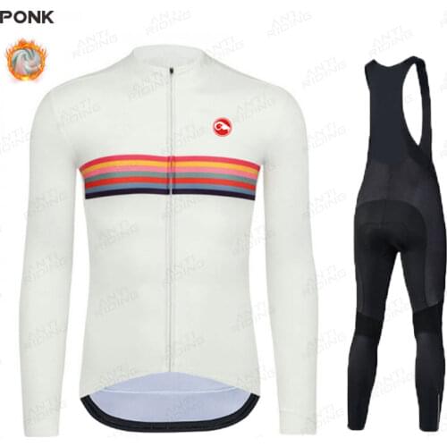 2020 Pro Bike Cycling Jersey Winter Thermal Fleece Long Sleeve Set Ropa Ciclismo Bicycle Triathlon Retro Cycling Set Undefined
