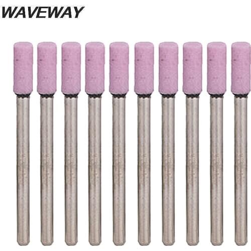 WAVEWAY 10pcs/set 3*4mm Abrasive Mounted Stone For Dremel Rotary Tools Grinding Stone Wheel Head Dremel Tools Accessories