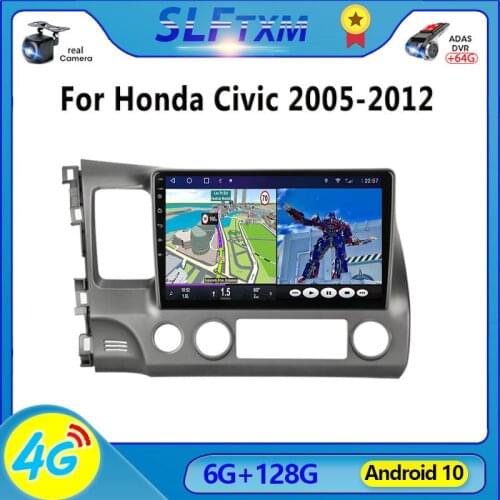 DEVELUCK Android 9.0 2din Car Radio Multimedia video Player Navigation GPS IPS For Honda Civic 2005-2012 8 core No 2din 4G AM