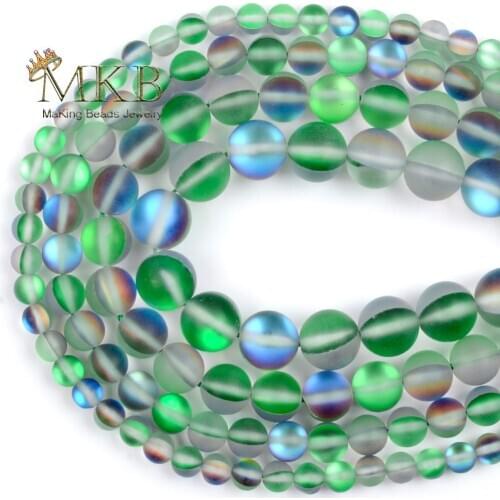 6 8 10 12mm Dull Polish Green Austrian Crystal Glass Round Loose Beads For Jewelry Making Diy Bracelet Necklace Accessories 15"