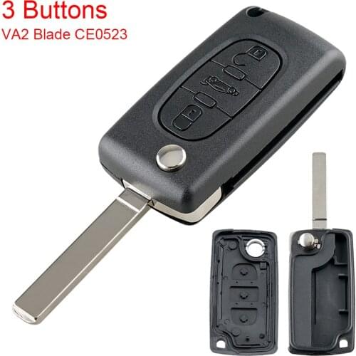2/3/4 Buttons Remote key Case Entry Replacement Flip Folding Car Key Shell with Uncut Flip Key Fit for Citroen C2 C3 C5 C4 C6