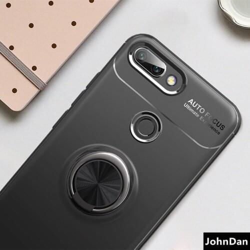 JohnDan For Huawei Honor 10 Lite Metal Magnet Stand Ring Grip Soft Silicone TPU Case For Huawei Honor10 Lite Back Cover Cases