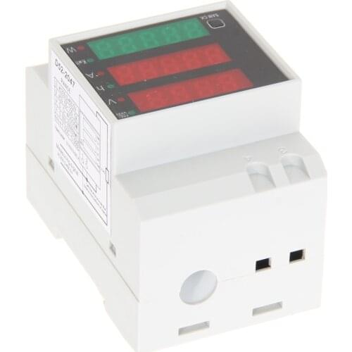 D52-2047 Din Rail Ammeter Voltmeter Voltage Test Easily Carrying Active Power Factor Time Energy Lightweight Gadgets