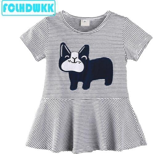 Girls t shirt kids tees stripe fashion t-shirts baby girls children t shirts child short sleeve clothes kids tops for 90-130cm