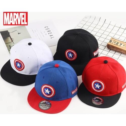 Disney Childrens Hat Captain America Childrens Peaked Cap Marvel Hip-hop Hip-hop Hat Hip-hop Hat Hat Sun Hat Adjustable Size