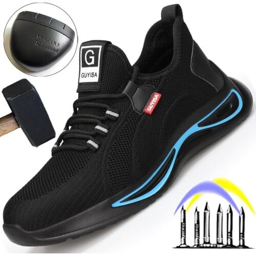 Breathable Light Safety Shoes Men Work Safety Boot Steel Toe Work Shoes Anti-puncture Work Sneakers Indestructible Footwear 2021
