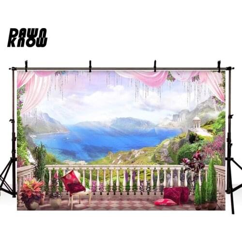 DAWNKNOW Fairy Tale Photography Background Backdrop Baby Lake Scenic Photocall Mountain Children Photo Shoot Studio G657