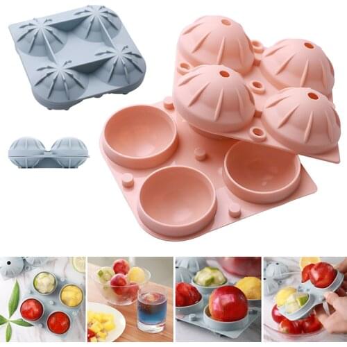 4 Cavity Ice Mould Ice Ball Maker Diy Ice Cream Mold Silicone Whiskey Cocktail Ice Cube Tray Bar Accessories Tool форма для льда