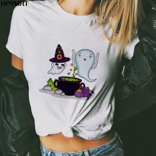 Harajuku T Shirt Plus Size Women Tshirts Short Sleeve Funny ghost Print O-Neck T-Shirt Tops Women 2020 Suitable for four seasons
