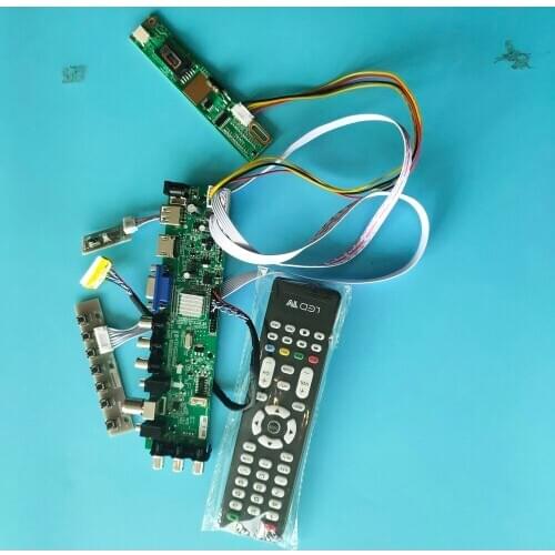 Kit For LP150X08-TLA7/LP150X08-TLAD remote DVB-T 30pin TV VGA USB AV 1024X768 Controller board Digital HDMI Panel 1 CCFL LCD 15"