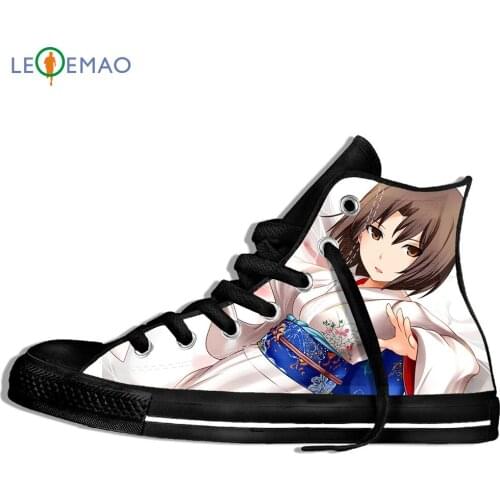 Custom Image Printing Sneakers Arrival Popular Anime Kara No Kyoukai Men/Harajuku Style Plimsolls Canvas Breathable Walking Flat