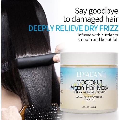 Coconut Argan Oil Hair Mask Hair Care Moisturizing Repair Natural Vitamin Collagen Avocado Keratin For Dry & Damaged Hair