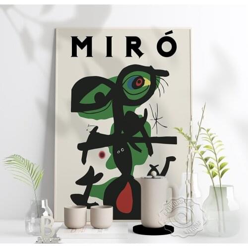Miro Spanish Cute Funny Art Prints, Joan Miro Art Exhibition Poster, Abstract Vintage Wall Picture Home Living Room Decor Gift