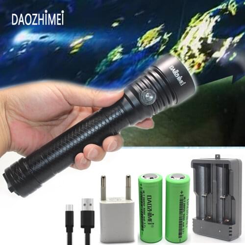 Powerful LED Scuba Diving Flashlight Brightest 30W 3x XM-L L2 Underwater Torch IPX8 Waterproof 100M Dive Lamp Lantern