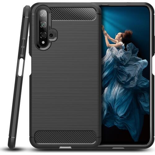 Soft case for Huawei Honor 20 Core case Carbon Fiber Texture soft TPU Silicone bumper ON back cover for Honor 20 case