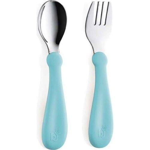 Babyjem Stainless Steel Fork Spoon Set Turquoise