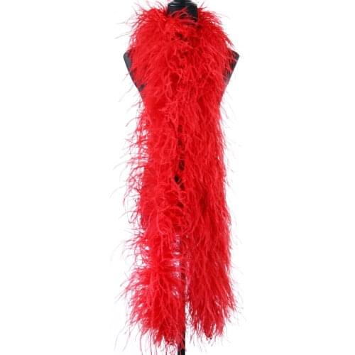 2m/lot Natural Ostrich Feather 5 Layers Red Ostrich Plumes Shawl Wsed for Wedding Banquet Feathers Decoration Wholesale