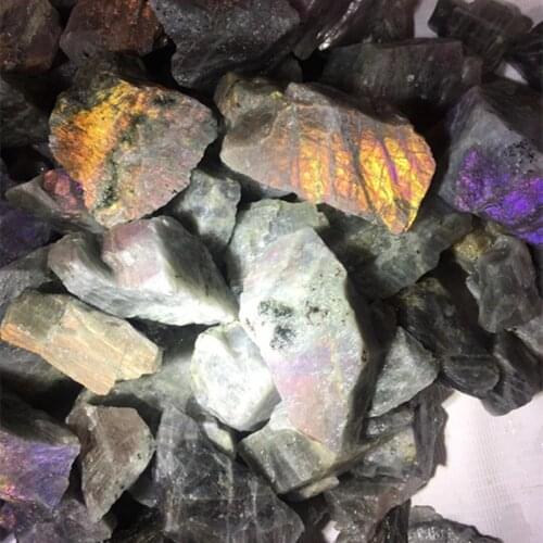 Natural raw labradorite Purple light tumbled stone rough stones quartz crystals mineral energy stone healing