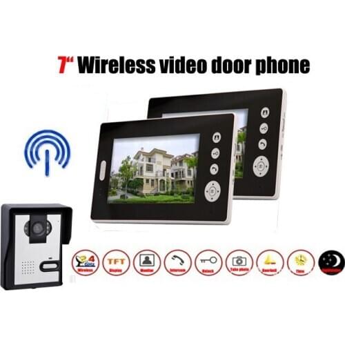 NEW 7" wireless color video door phone, with taking photo function ,nightvision,waterproof (1 to 2)