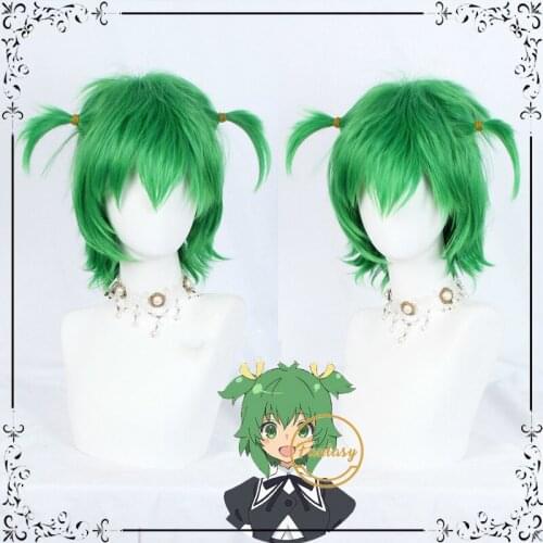 Assault Lily BOUQUET Cosplay Wig Heat Resistant Short Green Hair Wigs Hallowen Party+ Free Wig Cap