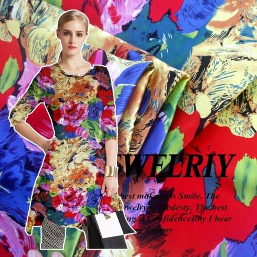 Peony Silk Stretch Satin Classic Pattern Silk Fabric Silk Garment Fabric Silkworm Silk