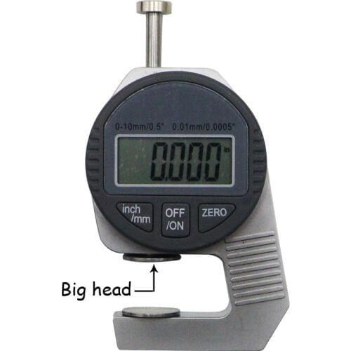 Portable mini Precise Digital Thickness Gauge Meter Tester Micrometer Big Head 0 - 12.7 mm Large LCD Electronic Dial Indicator