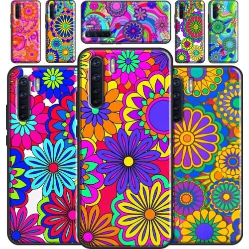 Psychedelic Flowers Phone Case For OPPO A53 2020 A5 A9 A31 A52 A72 A92 A83 A91 A93 A1K A15 A3S A5S F5 F7 Cover