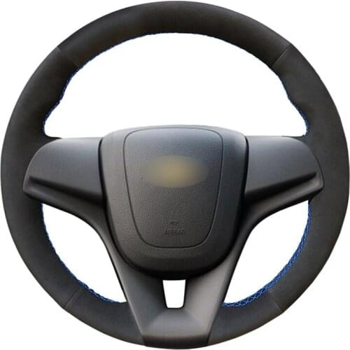 Hand Sew Soft Black Suede Custom Car Steering Wheel Cover for Chevrolet Cruze Aveo Orlando Holden Cruze Ravon R4
