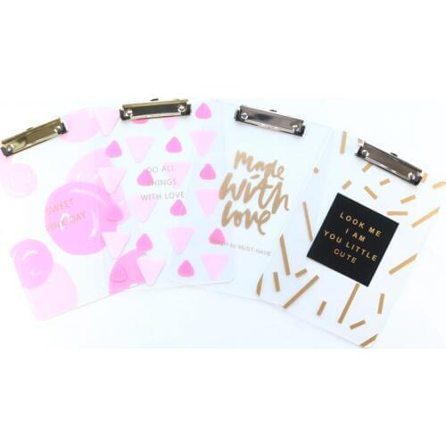 Cute kawaii A4 Korea school student paper clipboard stationery supplies,candy girls document organizer writing pad folder