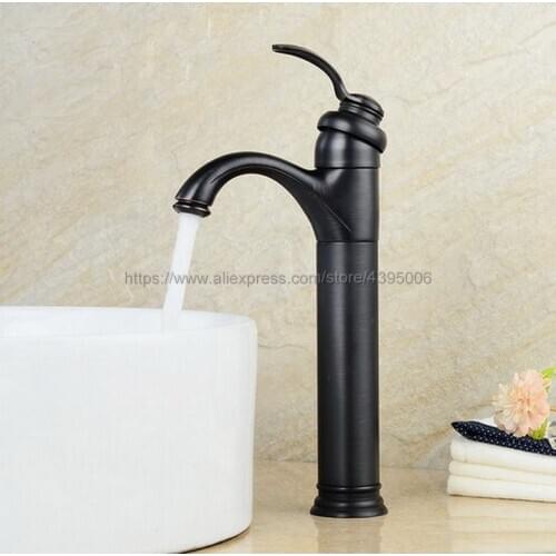 Basin Faucets Black Oil Rubbed Bronze Bathroom Sink Faucet Single Handle Vanity Sink Mixer Tap Deck Mounted Bnf227