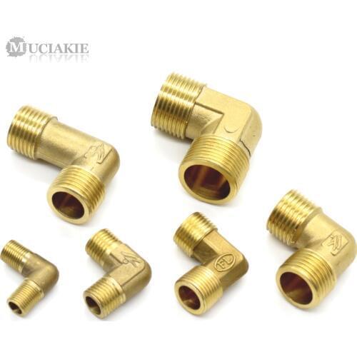 1PC Copper Brass 1/8 1/4 3/8 1/2 3/4'' BSP Barb Elbow Connecter for Garden Water Oil Gas Male Thread Connection Coupler Adapter