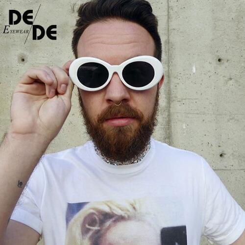 Retro Vintage Unisex Sunglasses Rapper Oval Shades Grunge Punk Glasses Rock Band Rock Star Kurt Cobain