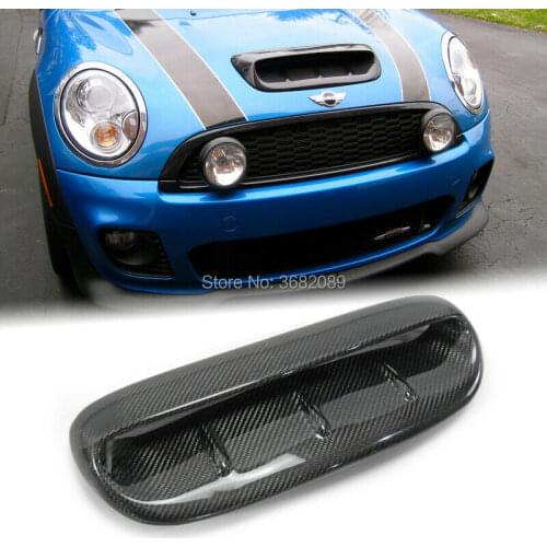 Carbon Fiber Direct Replacement Front Hood Scoop Bonnet Insert Air Vent Intake Ducts Cover For BMW Mini Cooper S R53 2002-2006